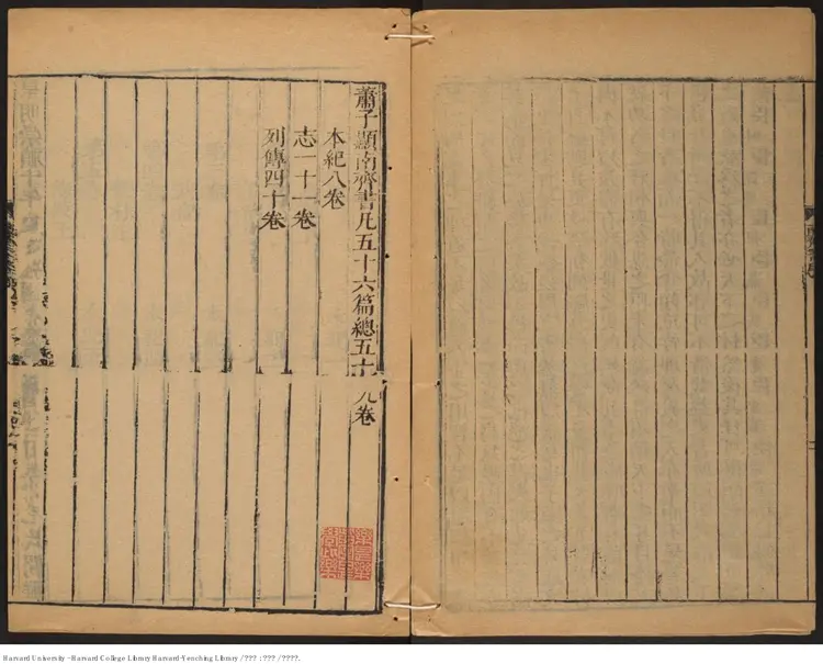 《南齊書》蕭子顯(489-537)撰 出版商:琴川毛氏汲古閣 明崇禎年刊本 《南齊書》蕭子顯(489-537)撰 出版商:琴川毛氏汲古閣 明崇禎年刊本