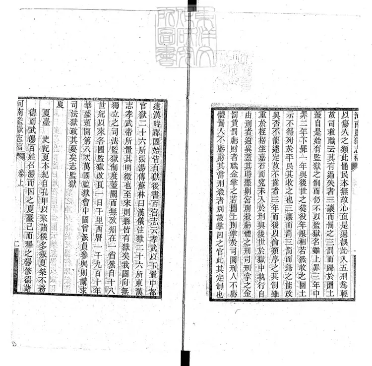 321 河南監獄志稿二卷　民國□年刊本