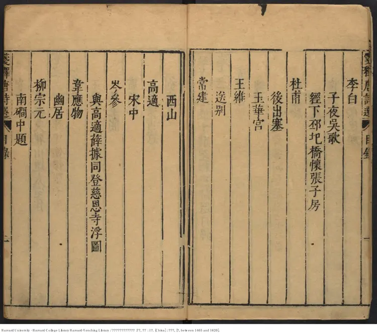 《鐫李及泉參于鱗箋釋唐詩選》7卷附錄1卷【明】李攀龍編釋 李頤參閱 出版商：姜良棨 明刻本