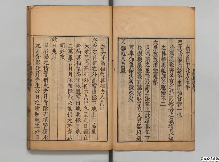 周髀算経  注釈者趙君卿（漢）／甄鸞重(周)述／李淳風(唐)釈／著者李籍…明刊本