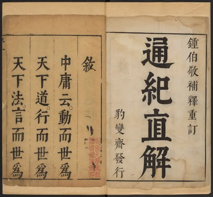 皇明通纪直解十六卷.明·張嘉和撰.清初刊本