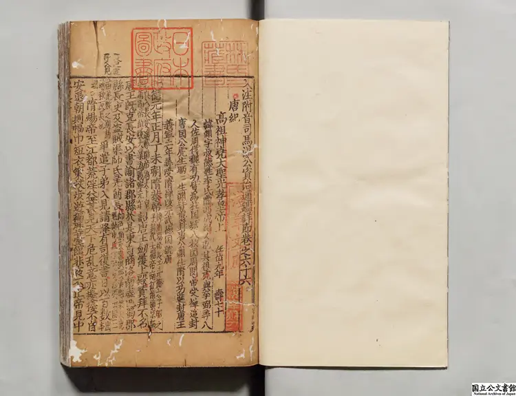 入注附音司馬温公資治通鑑詳節 選者司馬光（宋）／注釈者史炤 宋刊本