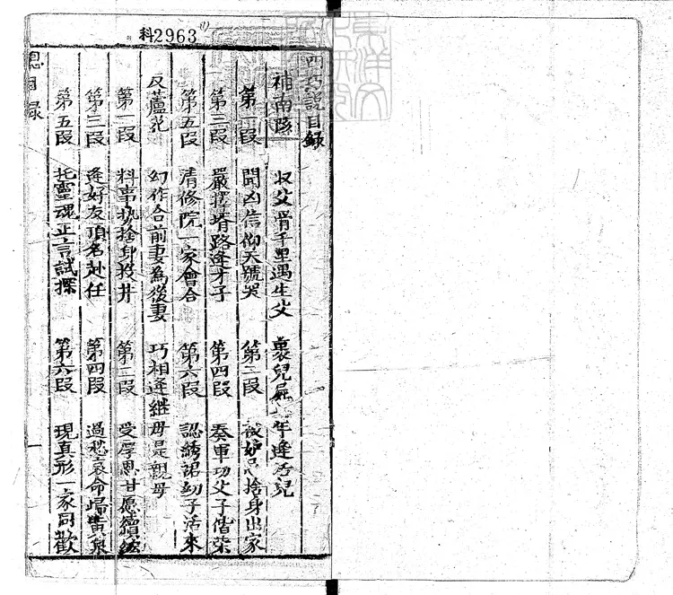 843 四巧說不分卷　清刊本