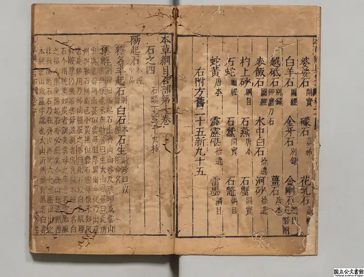 本草綱目  著者李時珍（明）明万暦31年刊本