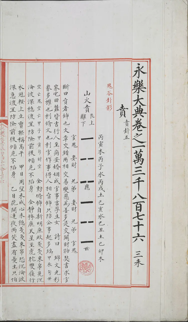 《永乐大典》卷13876-13878贲字等痹字明嘉靖隆庆间内府重写本 《永乐大典》卷13876-13878贲字等痹字明嘉靖隆庆间内府重写本