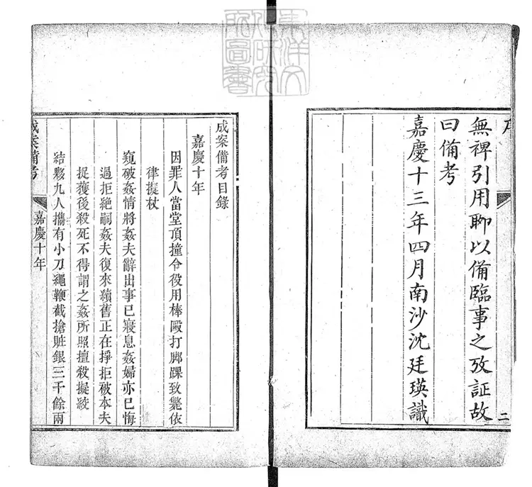 183 成案備考不分卷　嘉慶十三年刊本