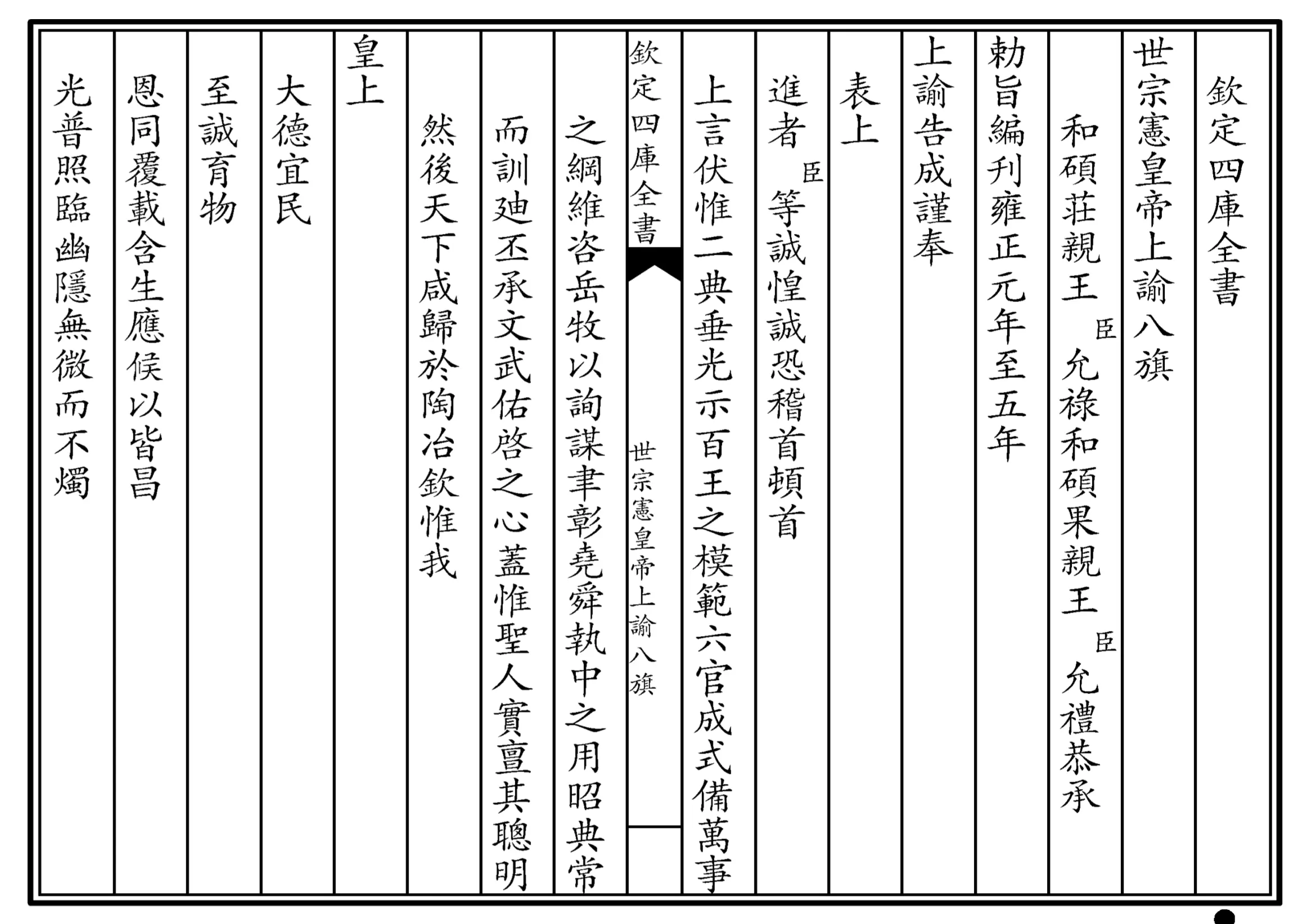 世宗宪皇帝上谕八旗 世宗宪皇帝上谕八旗