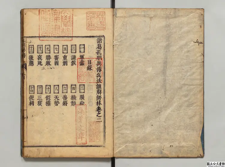 諸葛孔明異伝兵法註解評林 著者章嬰（明） 万治04年刊本