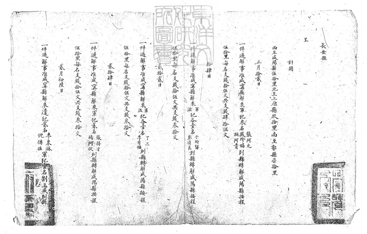 132 陝西西安府造具卑府所屬咸甯等州縣宣統貳年分支過遞犯口糧錢文奏銷清冊不分卷 宣統三年鈔本 132 陝西西安府造具卑府所屬咸甯等州縣宣統貳年分支過遞犯口糧錢文奏銷清冊不分卷 宣統三年鈔本