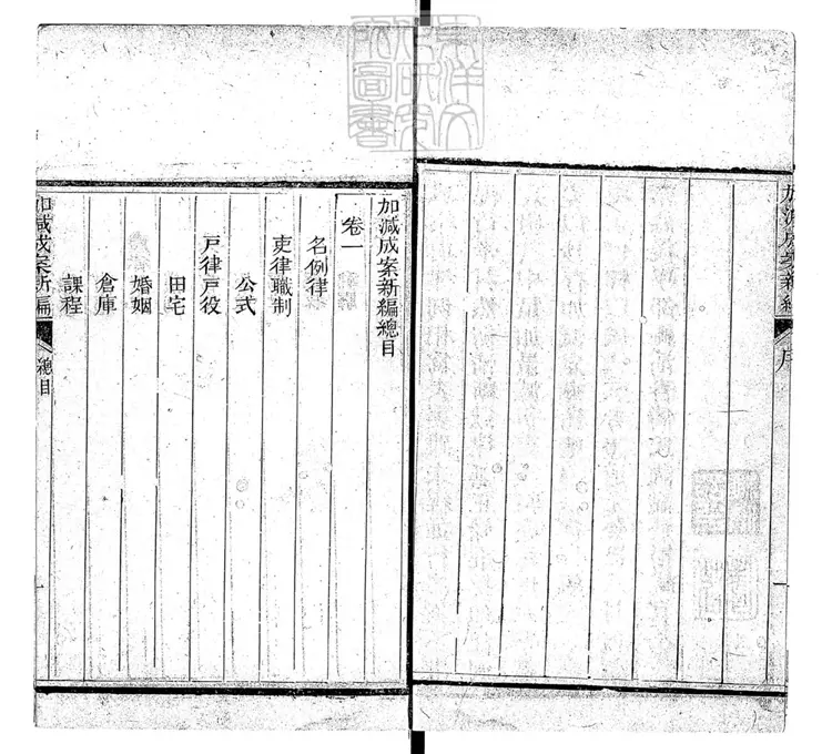 217 加減成案新編六卷　道光十三年校刊本